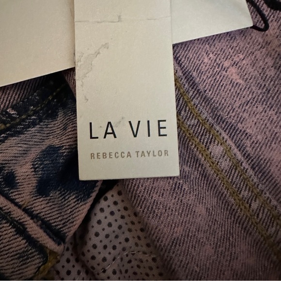 Rebecca Taylor La Vie Jeans Ines Womens 27 Pink Acid High Rise Slim Straight NEW - Picture 10 of 14